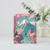  Japan Tokyo Travel waterverf Azië Briefkaart (Staand voorkant)