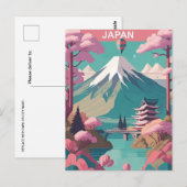  Japan Tokyo Travel waterverf Azië Briefkaart (Voorkant / Achterkant)