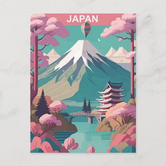  Japan Tokyo Travel waterverf Azië Briefkaart (Voorkant)