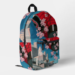 Japan Tokyo Vintage Japan Reisposter Bedrukte Rugzak