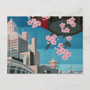 Japan Tokyo Vintage Japan Reisposter Briefkaart