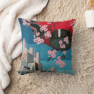 Japan Tokyo Vintage Japan Reisposter Kussen