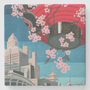 Japan Tokyo Vintage Japanse Reisposter Stenen Onderzetter