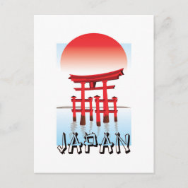 Japan, Torii poort in zonsondergang, Briefkaart