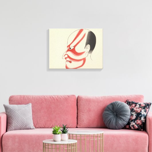 Japan - Traditioneel Kabuki - rood4 - Canvas Afdruk (Insitu (Woonkamer))