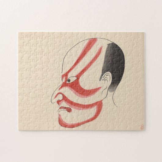 Japan - Traditioneel Kabuki - rood4 - Legpuzzel (Horizontaal)
