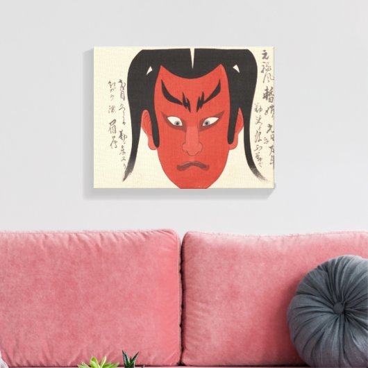 Japan - Traditionele Kabuki - rood1 - Canvas Afdruk (Insitu (Woonkamer))