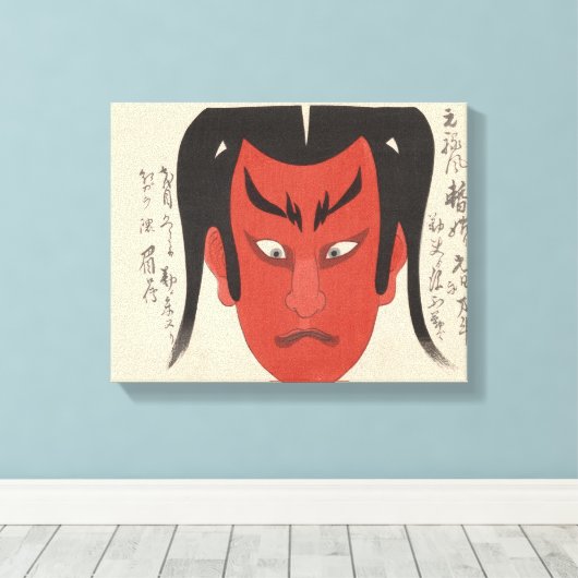 Japan - Traditionele Kabuki - rood1 - Canvas Afdruk (Insitu (Houten vloer))