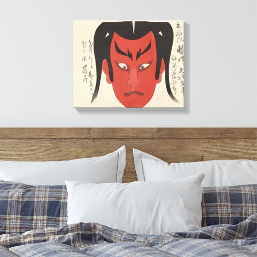 Japan - Traditionele Kabuki - rood1 - Canvas Afdruk (Insitu (Slaapkamer))
