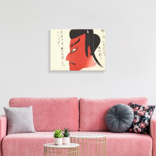 Japan - Traditionele Kabuki - rood2 - Canvas Afdruk (Insitu (Woonkamer))