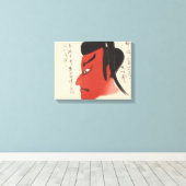 Japan - Traditionele Kabuki - rood2 - Canvas Afdruk (Insitu (Houten vloer))