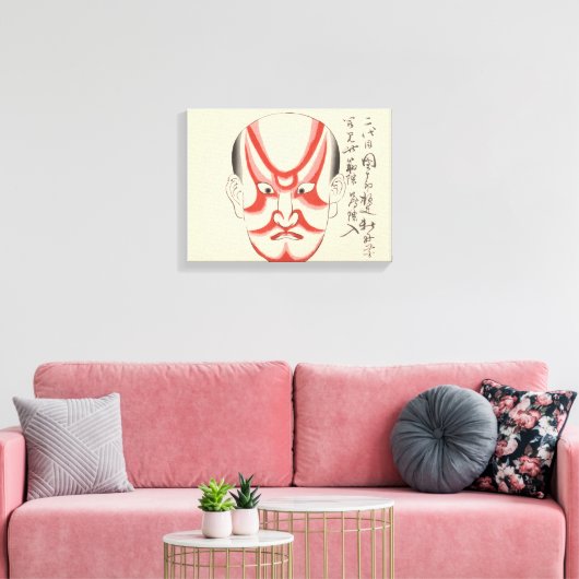 Japan - Traditionele Kabuki - rood3 - Canvas Afdruk (Insitu (Woonkamer))