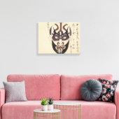 Japan - Traditionele Kabuki - zwart - Canvas Afdruk (Insitu (Woonkamer))
