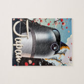 Japan Train vintage-poster. Legpuzzel (Horizontaal)