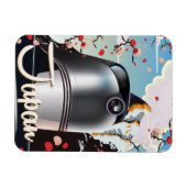 Japan Train vintage-poster. Magneet (Horizontaal)