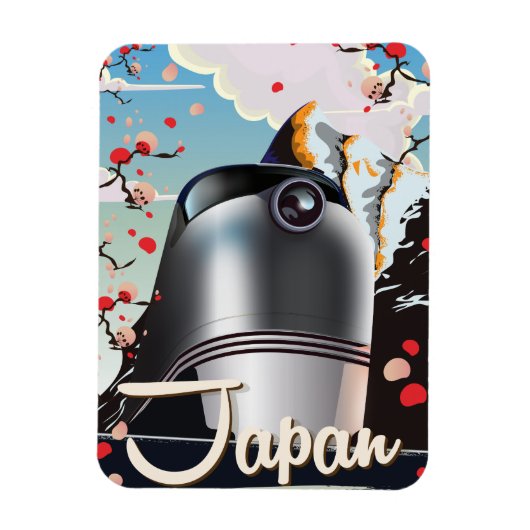 Japan Train vintage-poster. Magneet (Verticaal)