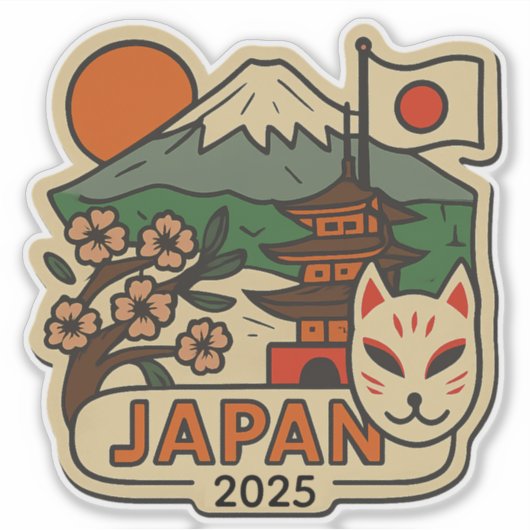 Japan Travel Design with Custom Year Sticker (Voorkant)