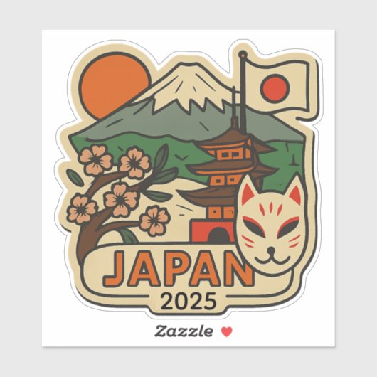 Japan Travel Design with Custom Year Sticker (Vel)