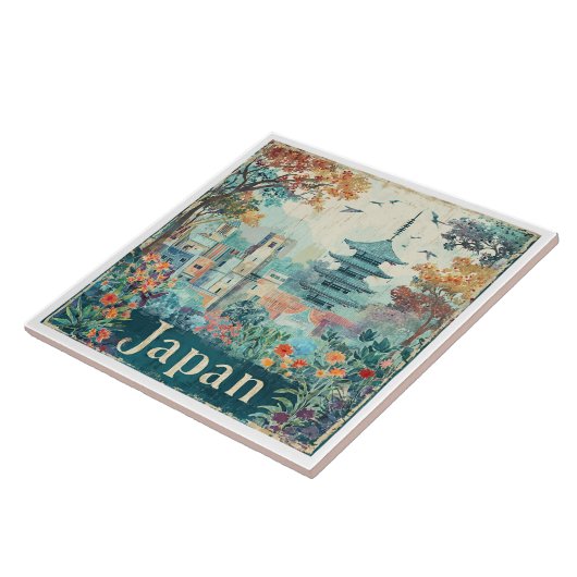 Japan travel poster tegeltje (Zijkant)
