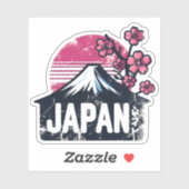 Japan Travel Sticker Design met iconische beziensw (Vel)