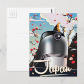 Japan Trein vintage reisposter. Briefkaart (Voorkant / Achterkant)