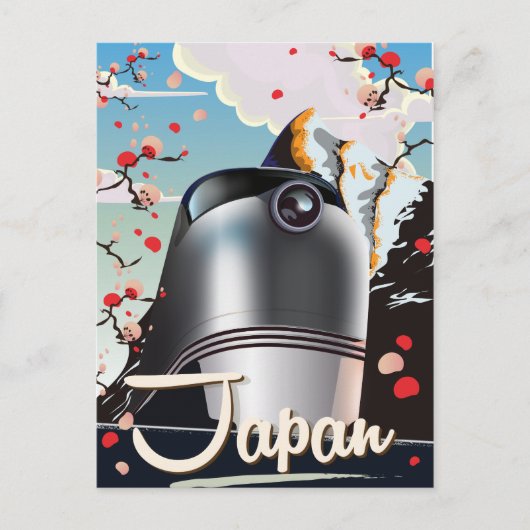 Japan Trein vintage reisposter. Briefkaart (Voorkant)