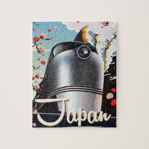 Japan Trein vintage reisposter. Legpuzzel