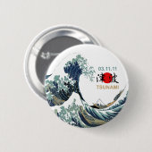 Japan Tsunami 2011 Ronde Button 5,7 Cm (Voorkant /achterkant)