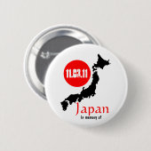 Japan: tsunami aardbeving Sendai Ronde Button 5,7 Cm (Voorkant /achterkant)