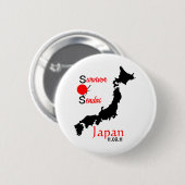 Japan: tsunami aardbeving Sendai Ronde Button 5,7 Cm (Voorkant /achterkant)