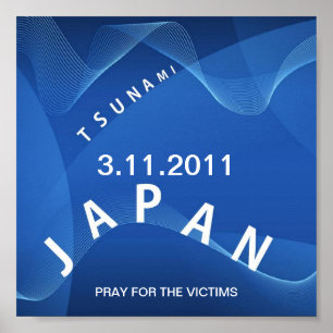 JAPAN TSUNAMI PRAY VOOR DE SLACHTOFFERS POSTER