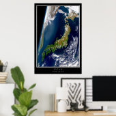 Japan vanaf de ruimte poster (Thuiskantoor)