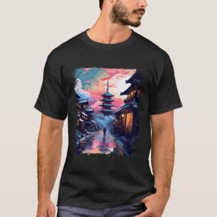 Japan Vaporwave Japanse Alpen Takayama Village T-shirt