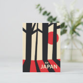 Japan vintage bos reisposter. briefkaart (Staand voorkant)