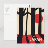 Japan vintage bos reisposter. briefkaart (Voorkant / Achterkant)