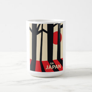 Japan vintage bos reisposter. koffiemok