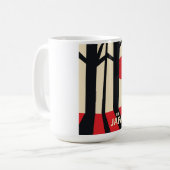 Japan vintage bos reisposter. koffiemok (Voorkant links)