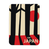 Japan vintage bos reisposter. magneet (Verticaal)