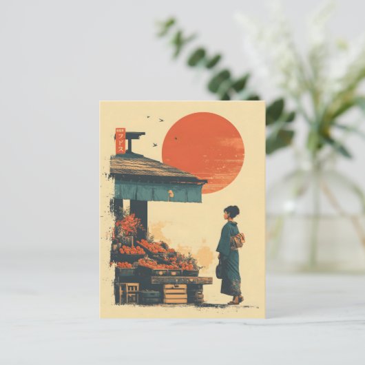 Japan vintage briefkaart (Staand voorkant)