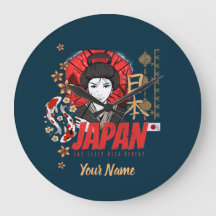 Japan Vintage Geisha met Vlag Koi en Lotus Souveni