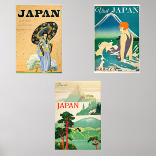 Japan vintage posters muurkunst sets