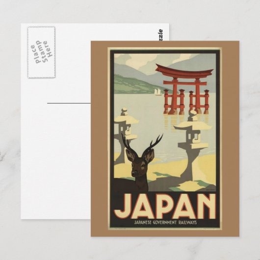 JAPAN vintage-reis Briefkaart (Voorkant / Achterkant)