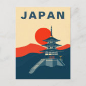 Japan Vintage Reis Kunst Pagode Tempel Briefkaart (Voorkant)