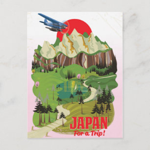 Japan vintage stijl reisposter briefkaart