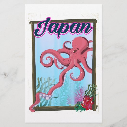 Japan vintage stijl reisposter briefpapier (Voorkant)