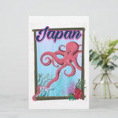 Japan vintage stijl reisposter briefpapier (Staand voorkant)