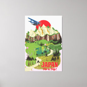 Japan vintage stijl reisposter canvas afdruk