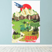 Japan vintage stijl reisposter canvas afdruk (Insitu (Houten vloer))
