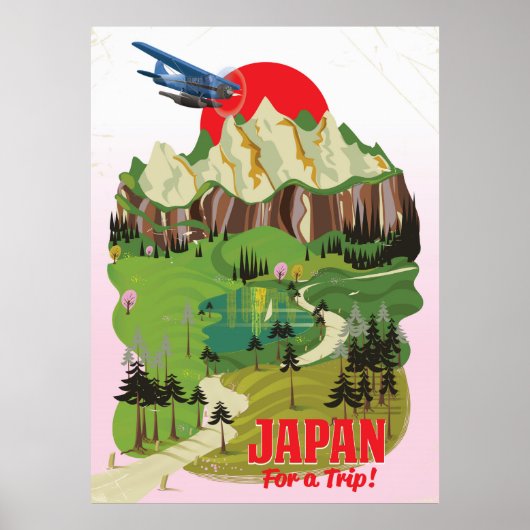 Japan vintage stijl reisposter poster (Voorkant)