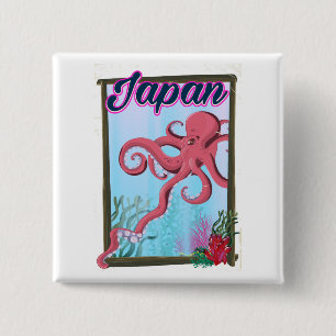 Japan vintage stijl reisposter vierkante button 5,1 cm